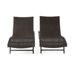 Kauai Modern Style Wicker Chaise Lounge - Brown Multi
