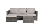 2 Pieces Patio Furniture Set with Woven Sectional and Ottoman