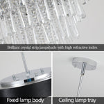 18-inch Modern Crystal Chandelier with Black Velvet Shade