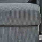 Comfy Corduroy Oversized Chaise Lounge Chair with Ottoman and Storage