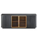 Modern 64-Inch Wavy TV Cabinet with LED Lights