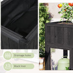 TOPMAX Patio Mini Wood Cold Frame Greenhouse with Wheels