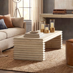 Veda 55" Reclaimed Wood Stacked Geometric Waterfall Coffee Table