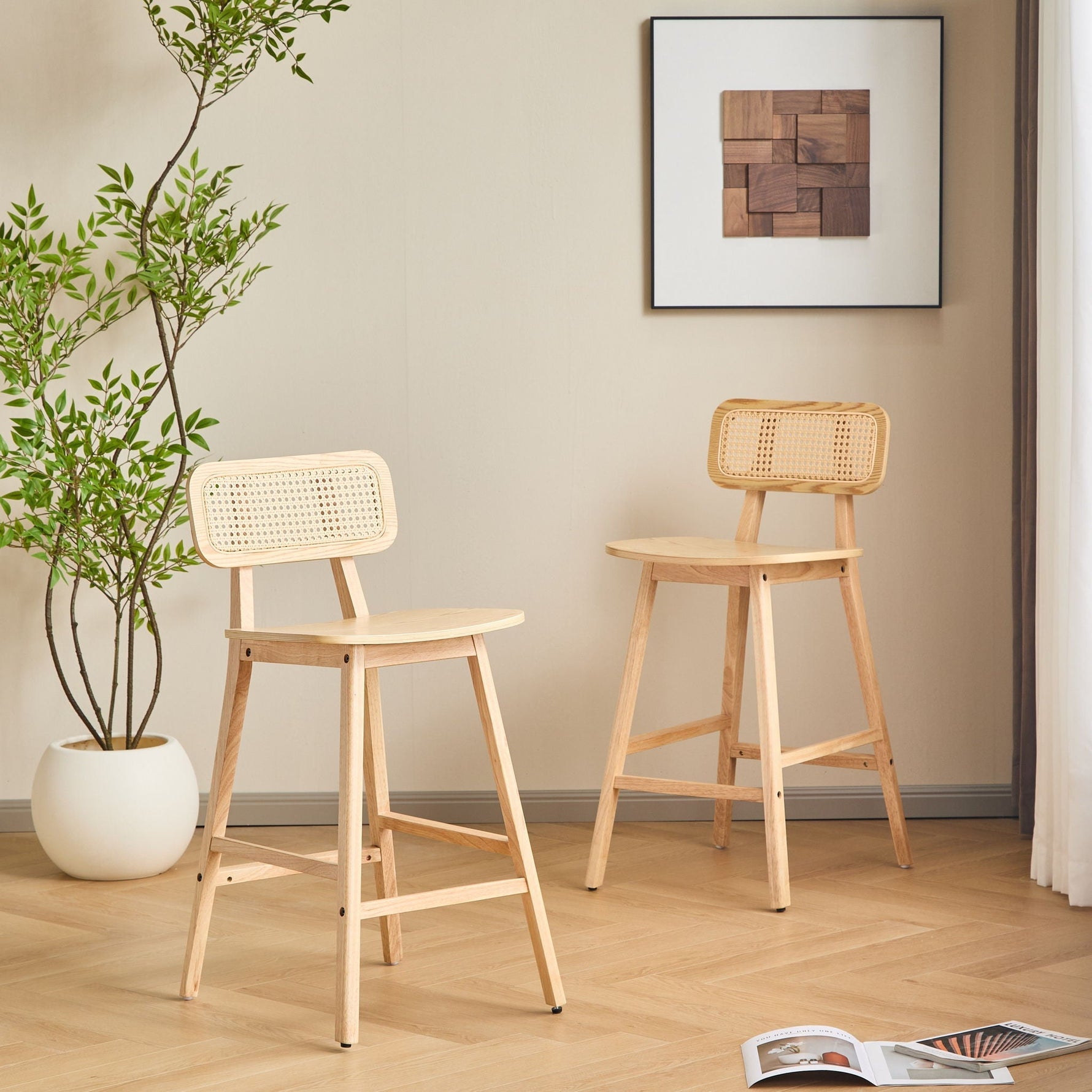 Bari Indoor Wood Barstool (Set of 2)