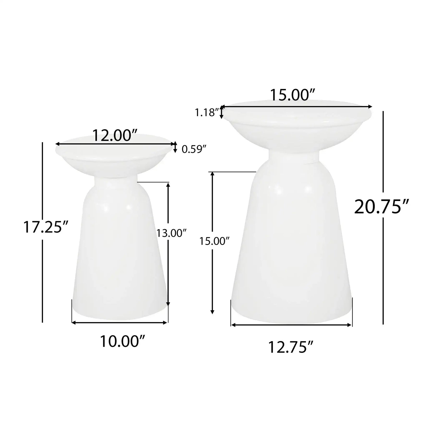 Serenita Outdoor Side Tables With Flared Design (Set of 2)