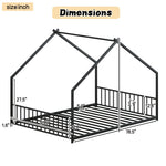 Full Size Rooftop Bed Frame LED Lights For Kids - Black