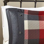7 Piece Herringbone Comforter Set Red Cal King
