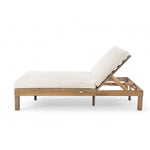 TREXM 5-Position Adjustable Backrest Double Chaise Lounge Outdoor