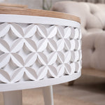 Round Coffee Table with Lift-Top Storage