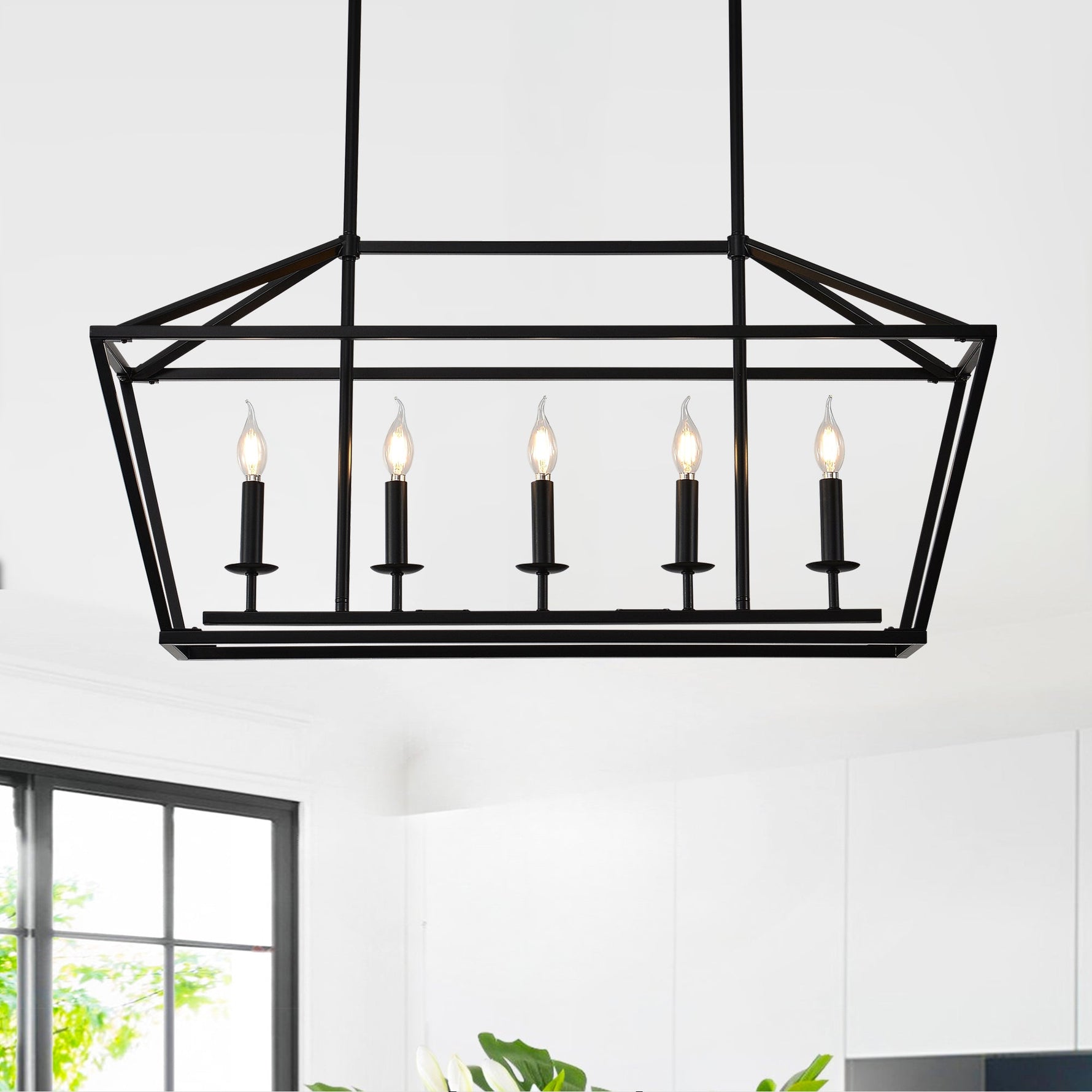 5-Light Farmhouse Kitchen Island Lighting