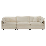 Mid-Century Modern 3-Seater Sofa with Pillows