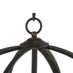 4 Light Metal Chandelier in Black Iron with Adjustable Chain