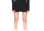 David Koma Ribbed Mesh Detail Mini Dress Black