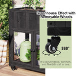 TOPMAX Patio Mini Wood Cold Frame Greenhouse with Wheels