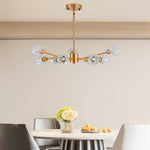 28" Modern Crystal Chandelier with 9 Lights in Golden Finish
