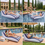Mediterranean Stripe Lounger, 1 Piece, 60x32 Inch Blue