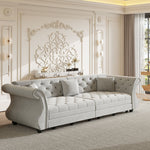 Oversized Chesterfield Pull Out Sofa Bed with Flower Tufting
