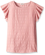 Women's Flutter Short Sleeve Shirt - Rose