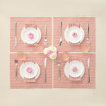 Tonal Striped Disposable Napkin Set in Stripe Red, 50 Pieces