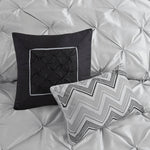 7 Piece Tufted Comforter Set Grey Full