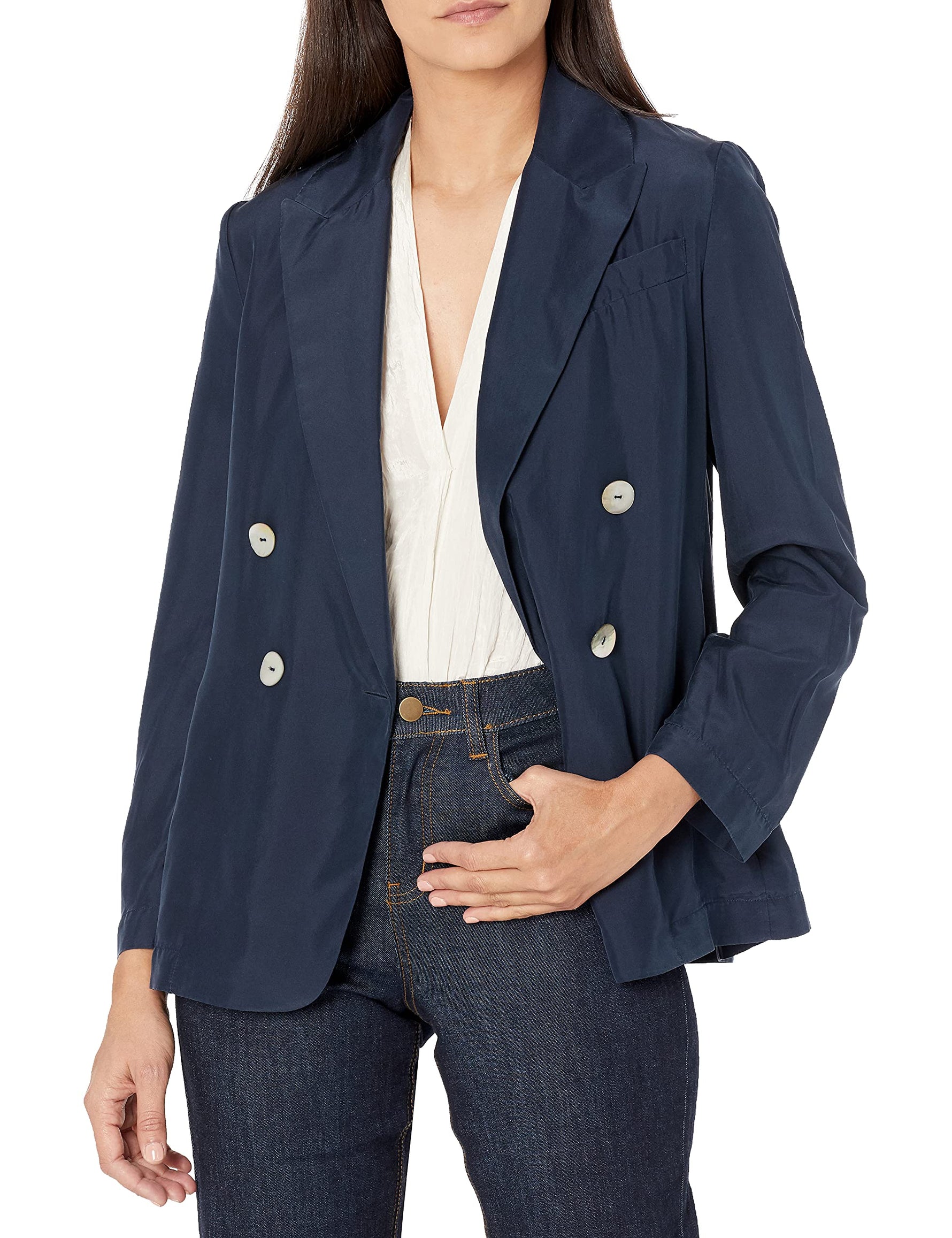 Vince Womens DRAPEY BLAZER,PALE WALNUT,6