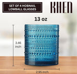 Khen Hobnail Acrylic Lowball Glasses – Retro-Inspired Set of 6 10 oz