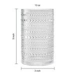 Khen Hobnail Drinking Glasses with Straws | Clear Colors | Set of 6