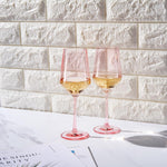 Monet Stemmed Wine Glassware, Pink, Set of 2