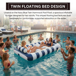 Navy Blue Twin Hammock Pool Float, Single Piece, 86.61 x 53.15 x 16.54"