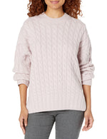 Theory Womens Karenia Cable-Knit Sweater, Dried Petal, Small US