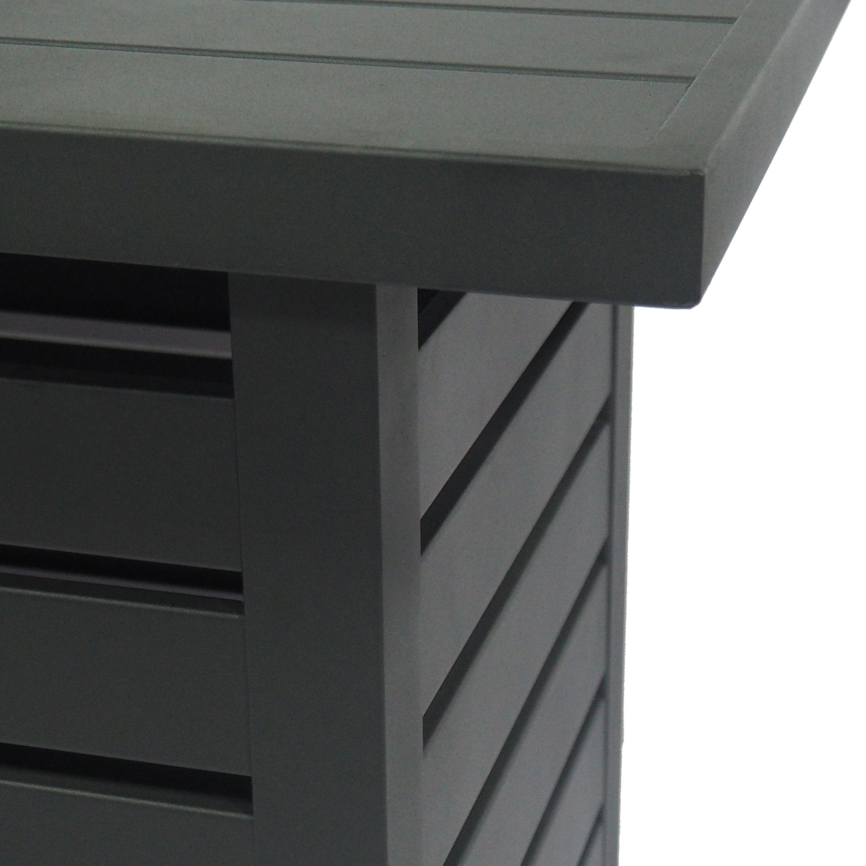 Rectangular Iron Fire Pit - 30,000 BTU - Tank Cover Inside
