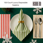 Tonal Striped Disposable Napkin Set 100 Pieces