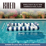 Navy Blue Twin Hammock Pool Float, Single Piece, 86.61 x 53.15 x 16.54"