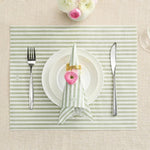 Tonal Striped Disposable Napkin Set in Green, 50 Pieces