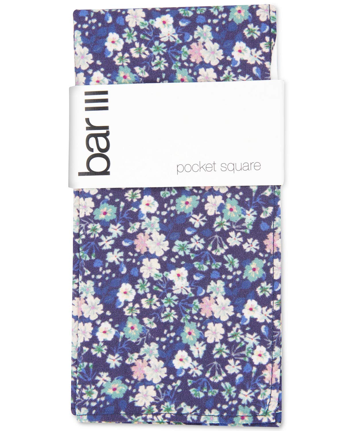 Bar III Mens Snyder Floral Office Pocket Square Navy O/S