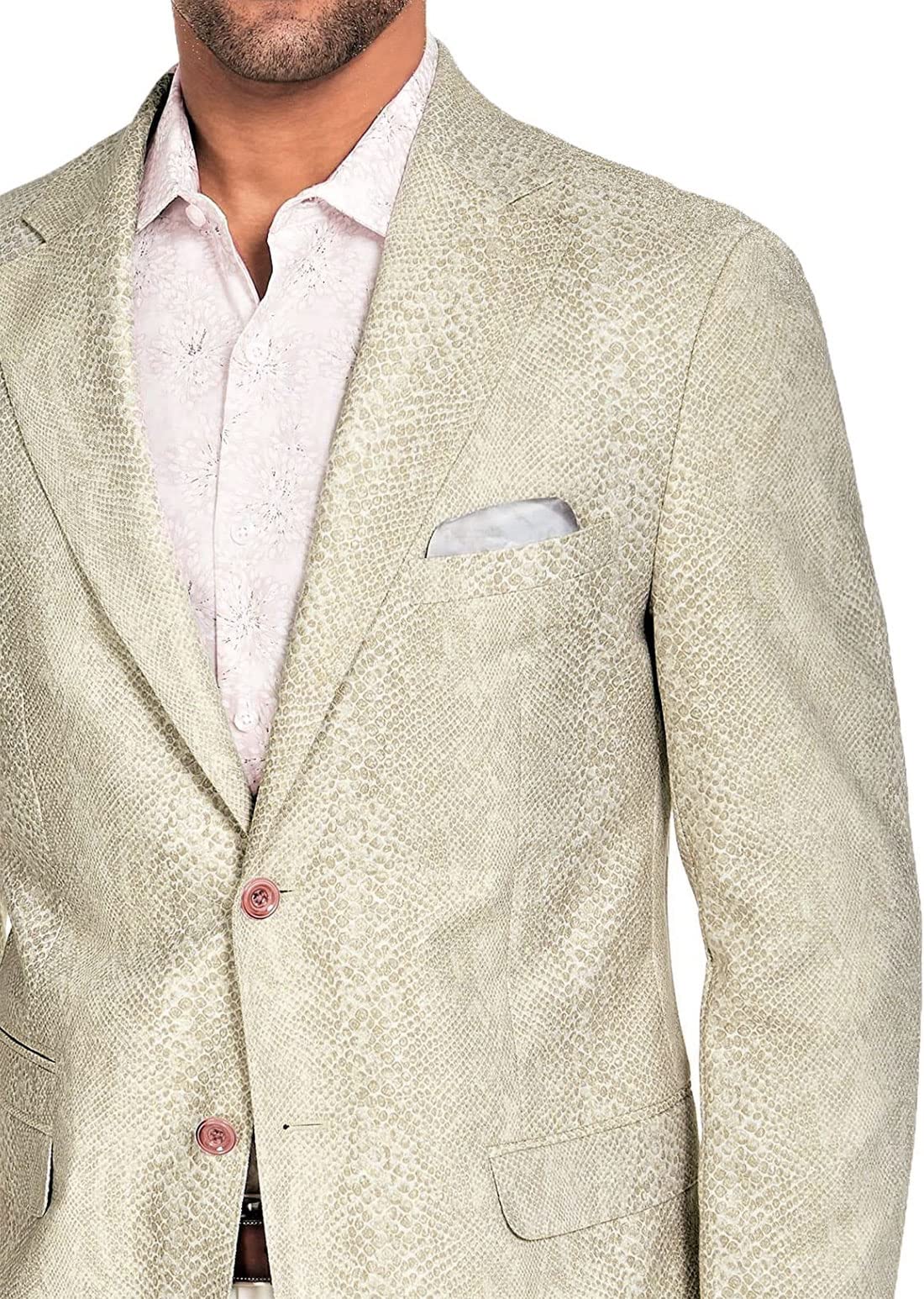 Tallia Orange Men's Slim Fit Reptile Sport Coat