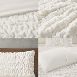 Full/Queen Ruched Fur Down Alternative Comforter Set