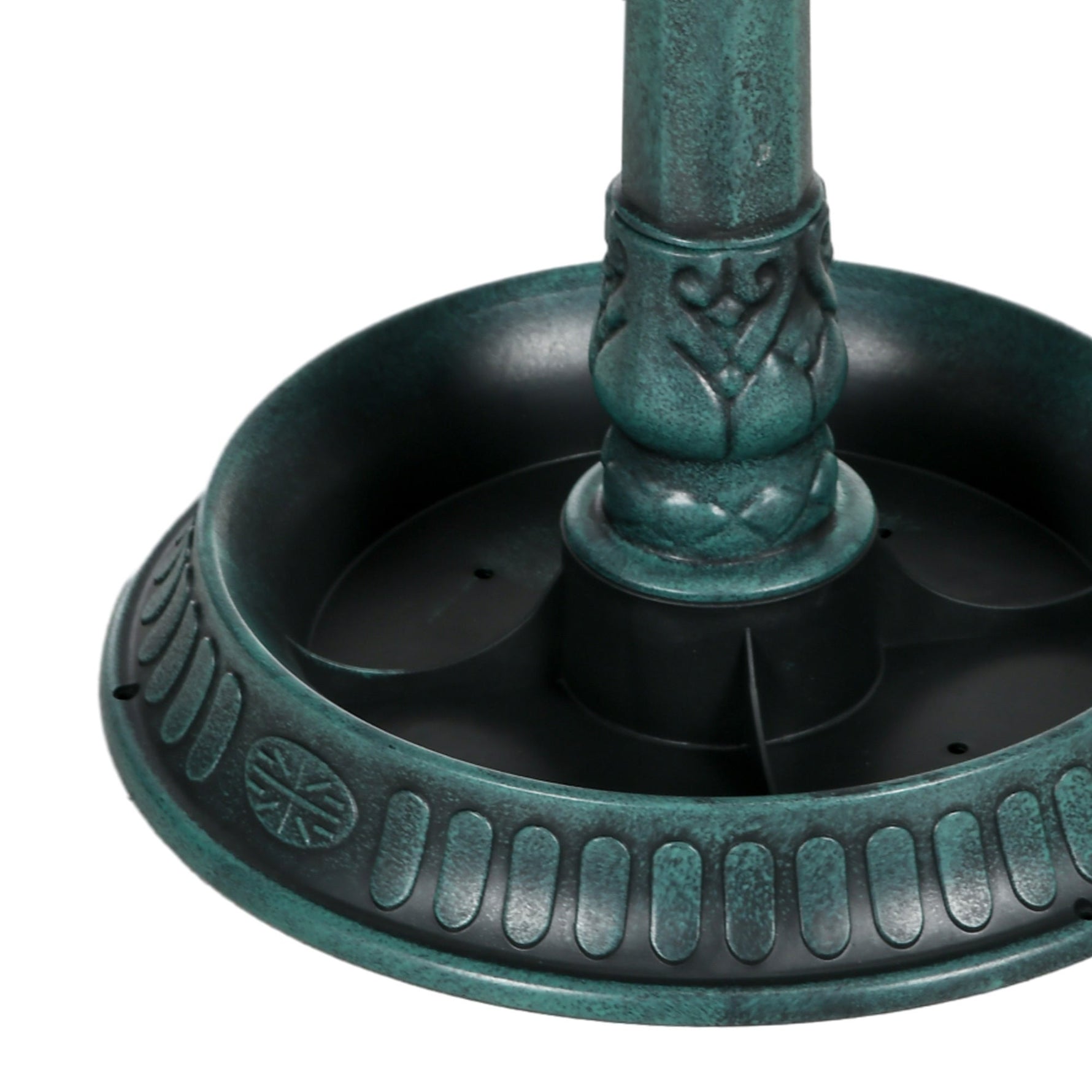 Outsunny 32" Antique Bird Bath with Pedestal Flower Planter Base