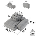 Modern Oversized Modular Sectional Sofa with Sparkling Chenille Fabric