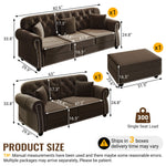 Upholstered Sofa Set With Nailhead Trim And Rolled Armrests, Includes Pillows
