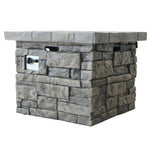 Outdoor Square Propane Fire Pit 40,000 BTU - Gray