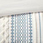 Full/Queen Cotton Printed Duvet Cover Set with Chenille