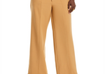 Avec Les Filles Cutout Waist Wide Leg Pants Camel