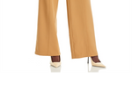 Avec Les Filles Cutout Waist Wide Leg Pants Camel