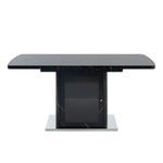 Modern Rectangle Dining Table With Stretchable Top, Storage Cabinet