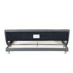 Queen Size Upholstered Platform Bed Frame with LED Lighting