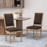 French Country Style Dining Chair with Upholstered Seating and Fluted Legs