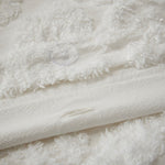 King/Cal King 3 Piece Tufted Cotton Chenille Damask Duvet Cover Set