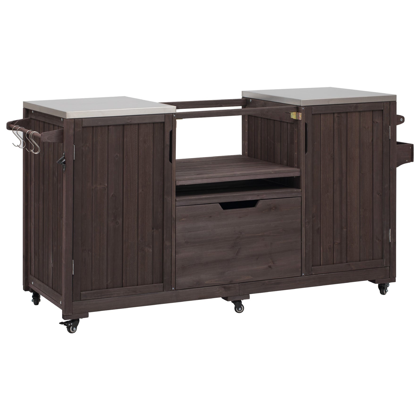 K&K 66.5' Outdoor Kitchen Island for Big Green Egg Grills