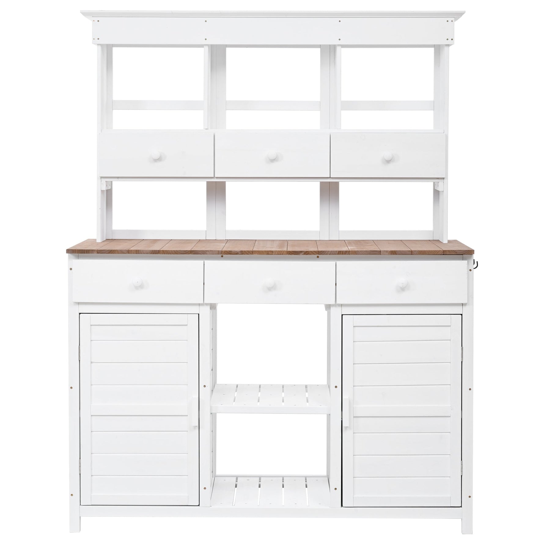 TOPMAX 65.7" Tall Garden Potting Bench Table with Hutch